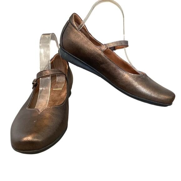 Taos Womens Mary Jane Leather Class Bronze Metallic Comfort Flats US 11 EU 42 - Picture 1 of 10